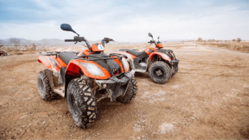Changing the oil on a quad bike